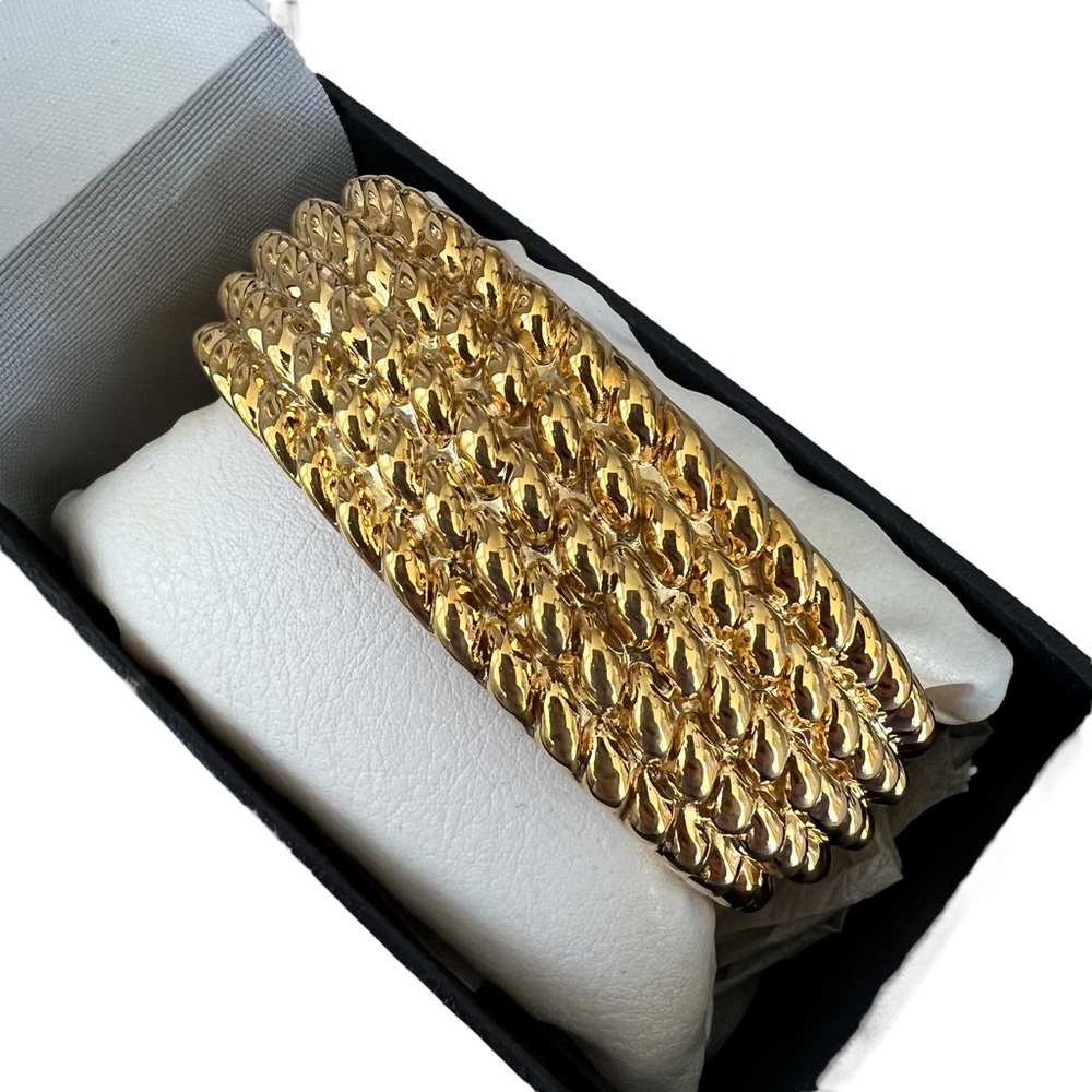 OurVersions Famous Designer Collection Hinge Bracelet Gold Tone Rope